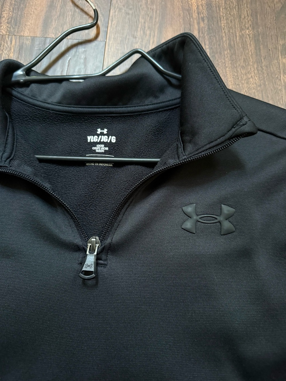 Under Armour Youth Black Half-Zip Pullover Sweater - Picture 2 of 3